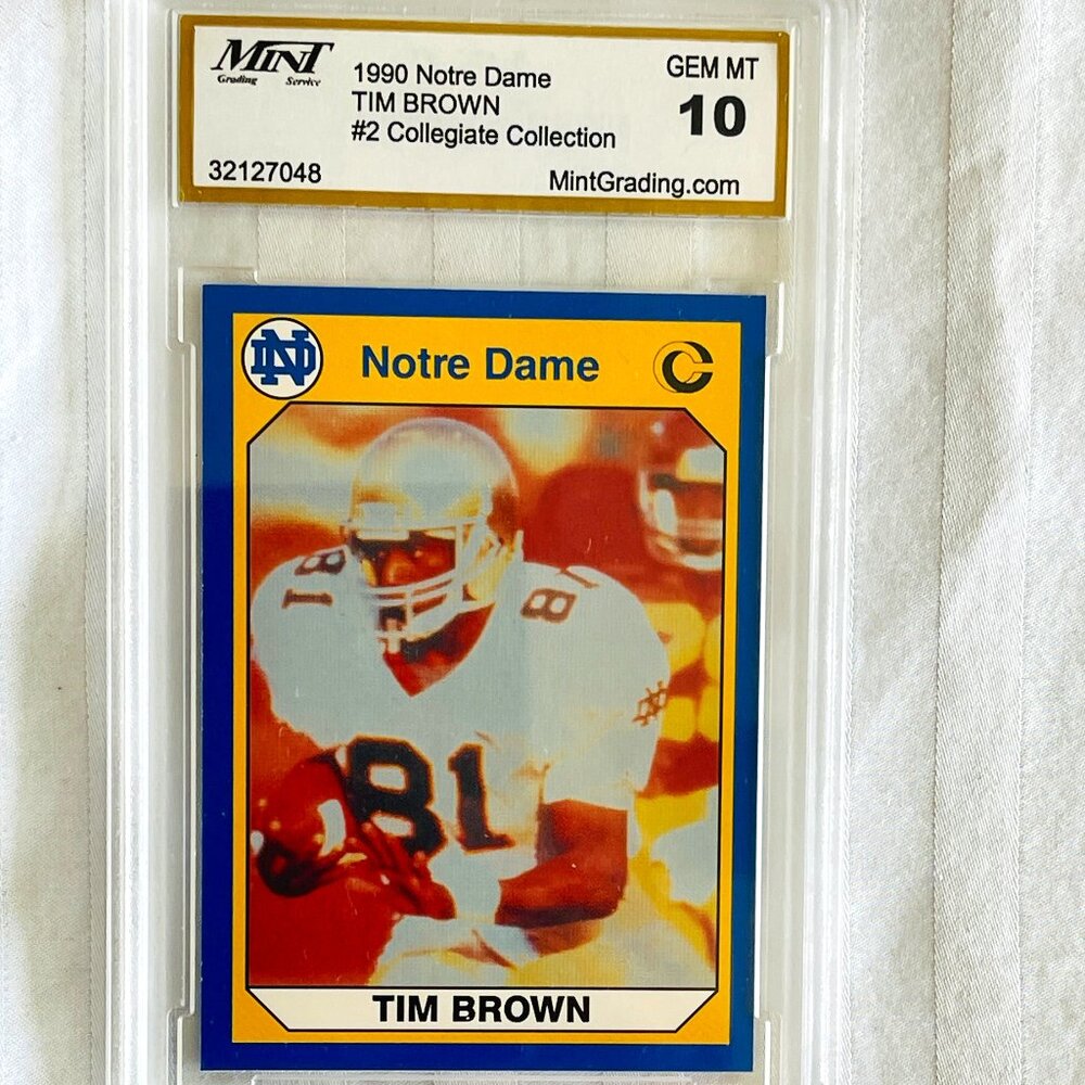1990 Notre Dame* TIM BROWN * #2 Collegiate Collection. GEM MT 10